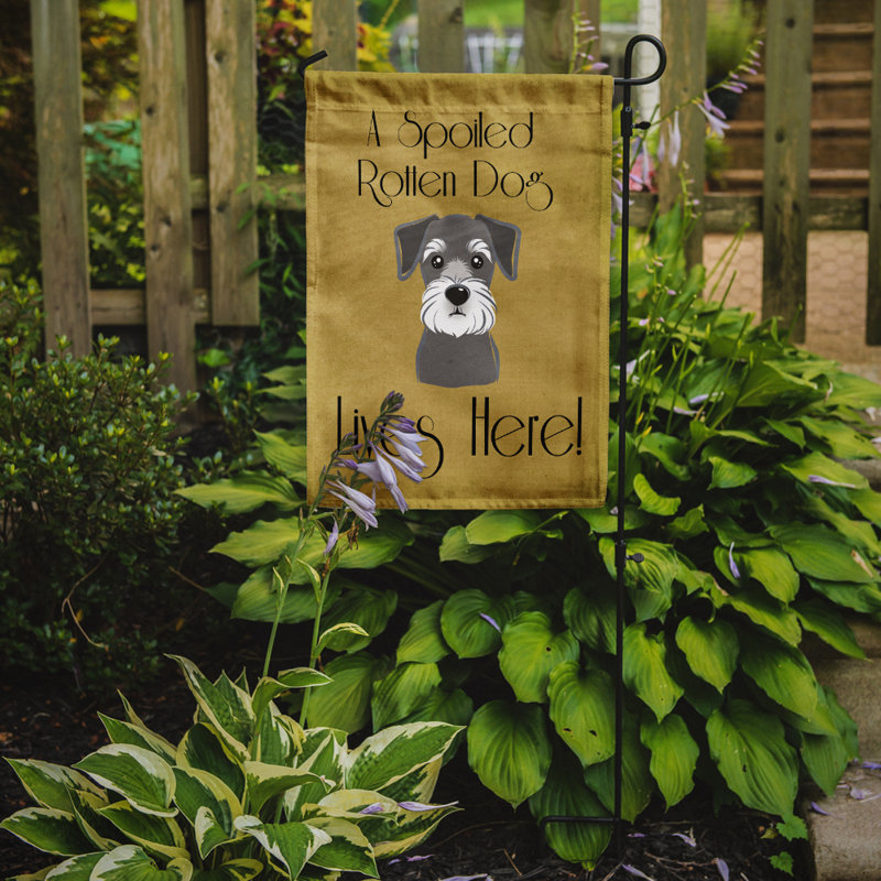 Drapeau de jardin à 2 côtés pour chien en vie, Schnauzer