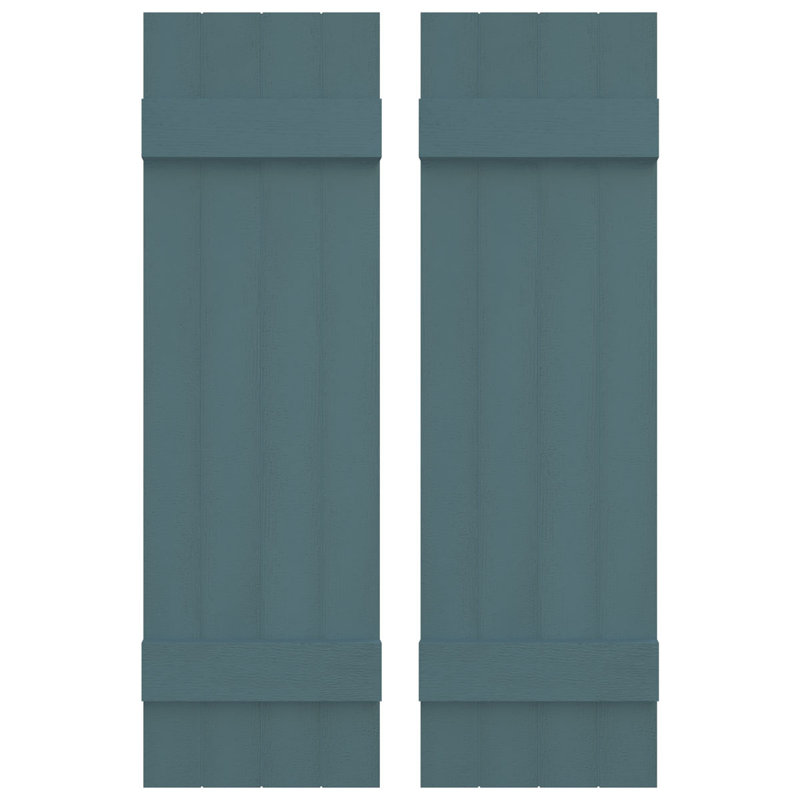 Builders Edge, TailorMade Four Board Joined, Board-n-Batten Shutters, w/Shutter-Loks, Wedgewood Blue, 37"