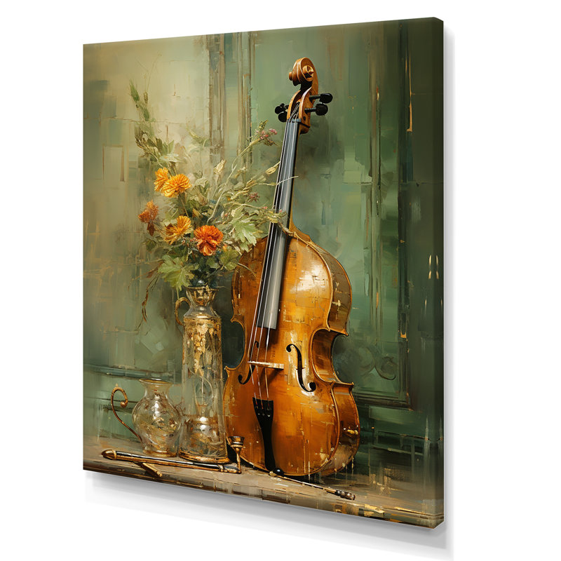 Basson beauté opulente olive sur toile, Toile tendue, H 32 po x l 16 po
