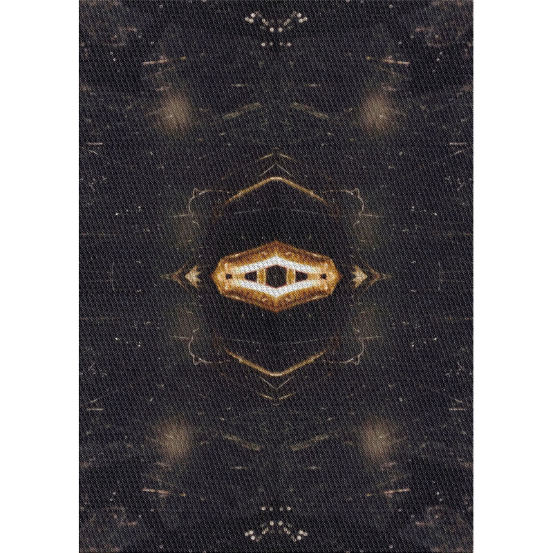 Tapis noir/beige à motifs, Rectangle 2 pi x 3 pi