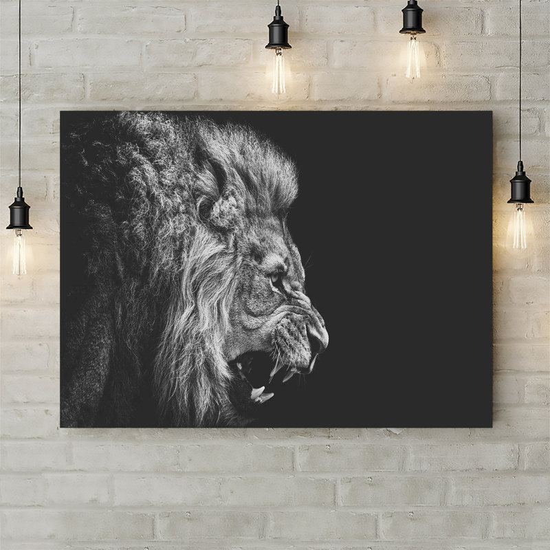 Lion Roar - Wrapped Canvas Print, 41cm H x 61cm W x 3.8cm D