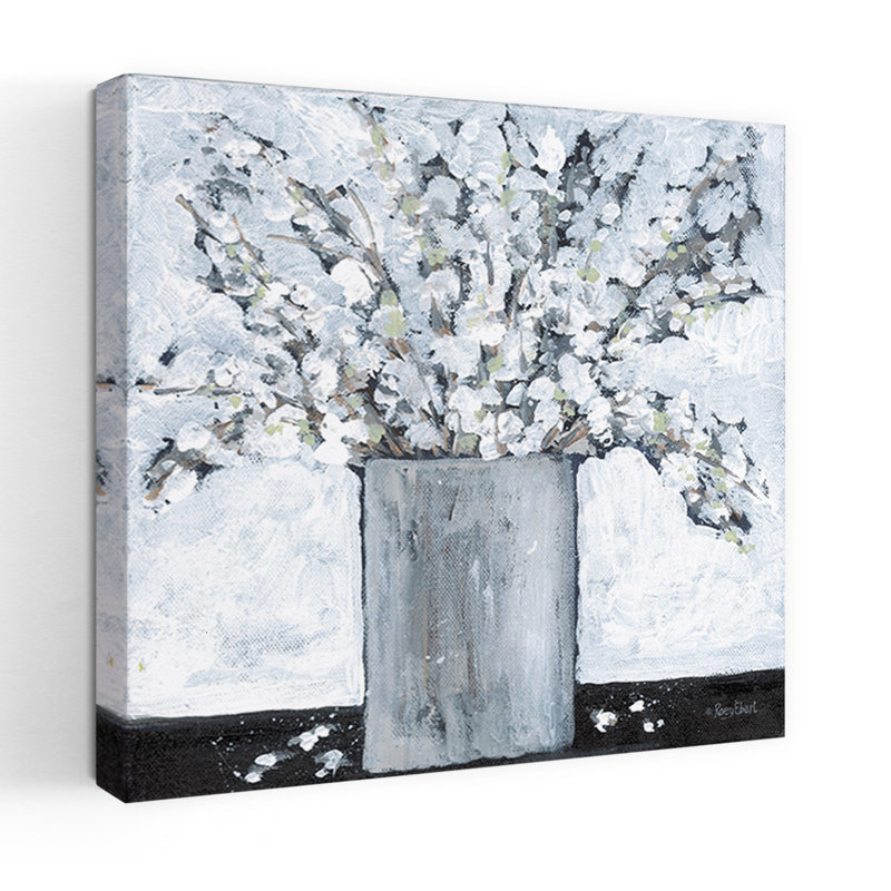 Farmhouse Floral I, art floral abstrait contemporain, H 48 po x l 48 po