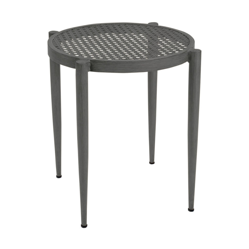 Parc Outdoor Round Side Table, Textured Black, 22.25" H x 22" W x 22" D