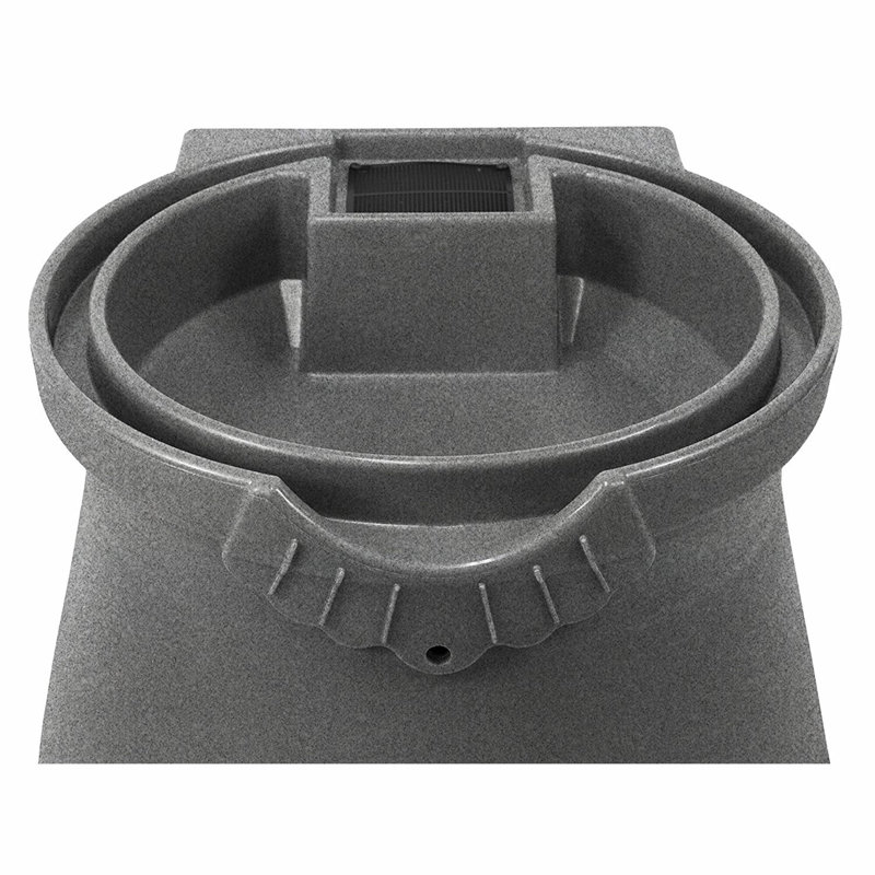 Light Granite 50 Gallon Plastic Rain Barrel with Planter