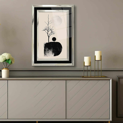 Élégante peinture décorative encadrée, 17,0 po x 25,6 po | 100% verre acrylique (épaisseur: 0,04 pouce) et cadre en bois massif (épaisseur: 1,0 pouce) | Art mural parfait pour le salon, la chambre à coucher et le bureau