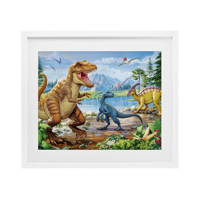 «Lush Jurassic Lakeside», reproduction encadrée sous verre, conception de Henriette Chinaglia