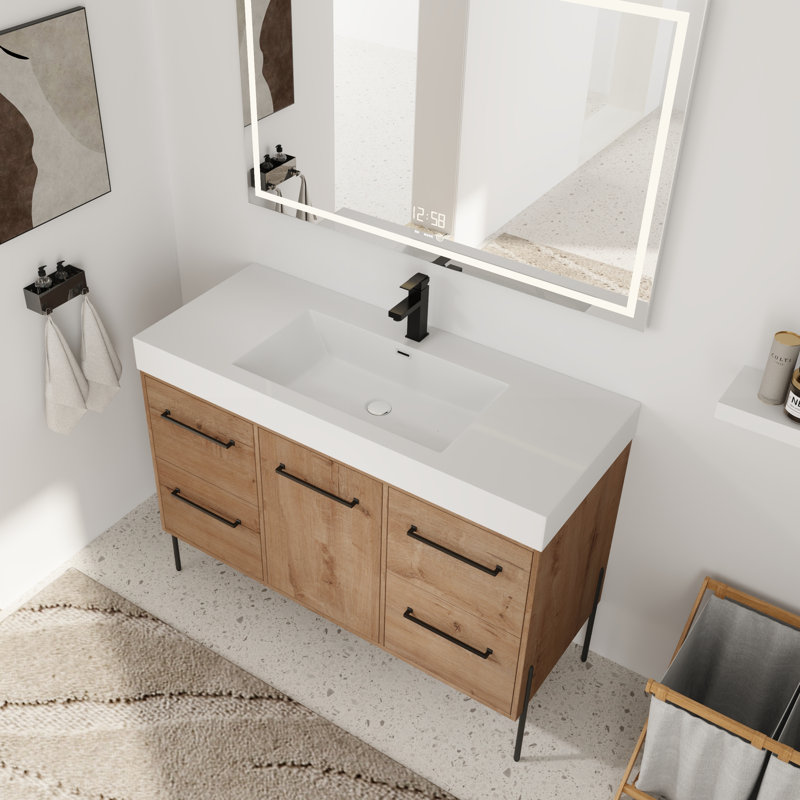 Ensemble de meuble-lavabo simple 48 po avec plateau en résine Verath, 48''