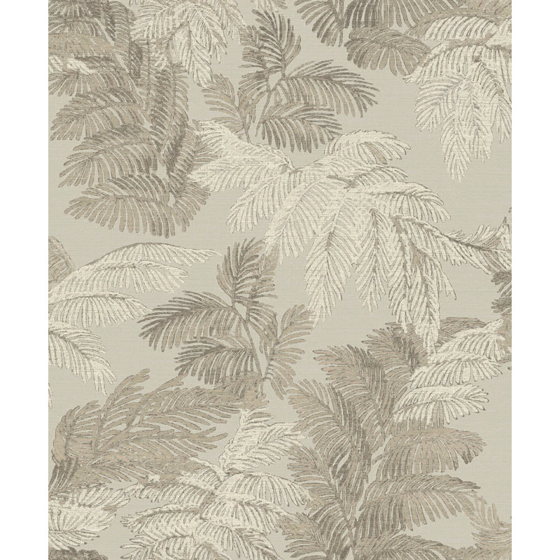 Italian Style Palm Leaf Design Wallpaper Roll, Bronze