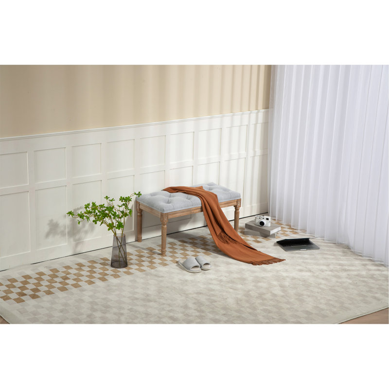 Charmant banc de chambre rembourré pour diverses pièces, rehaussant le confort et le style, Gris clair