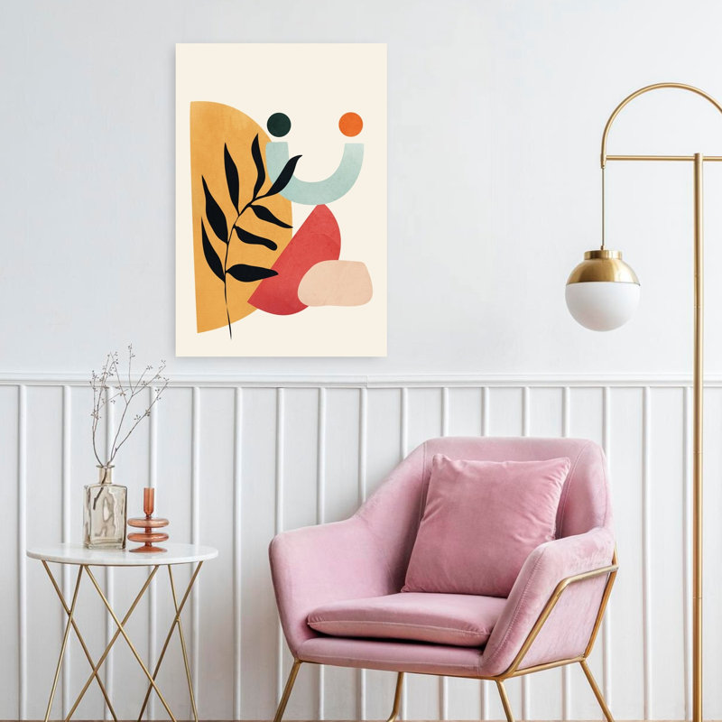 «Organic Abstract Forms Abstract Contemporary Geometric Nature Plant», art mural, H 24 po x l 16 po