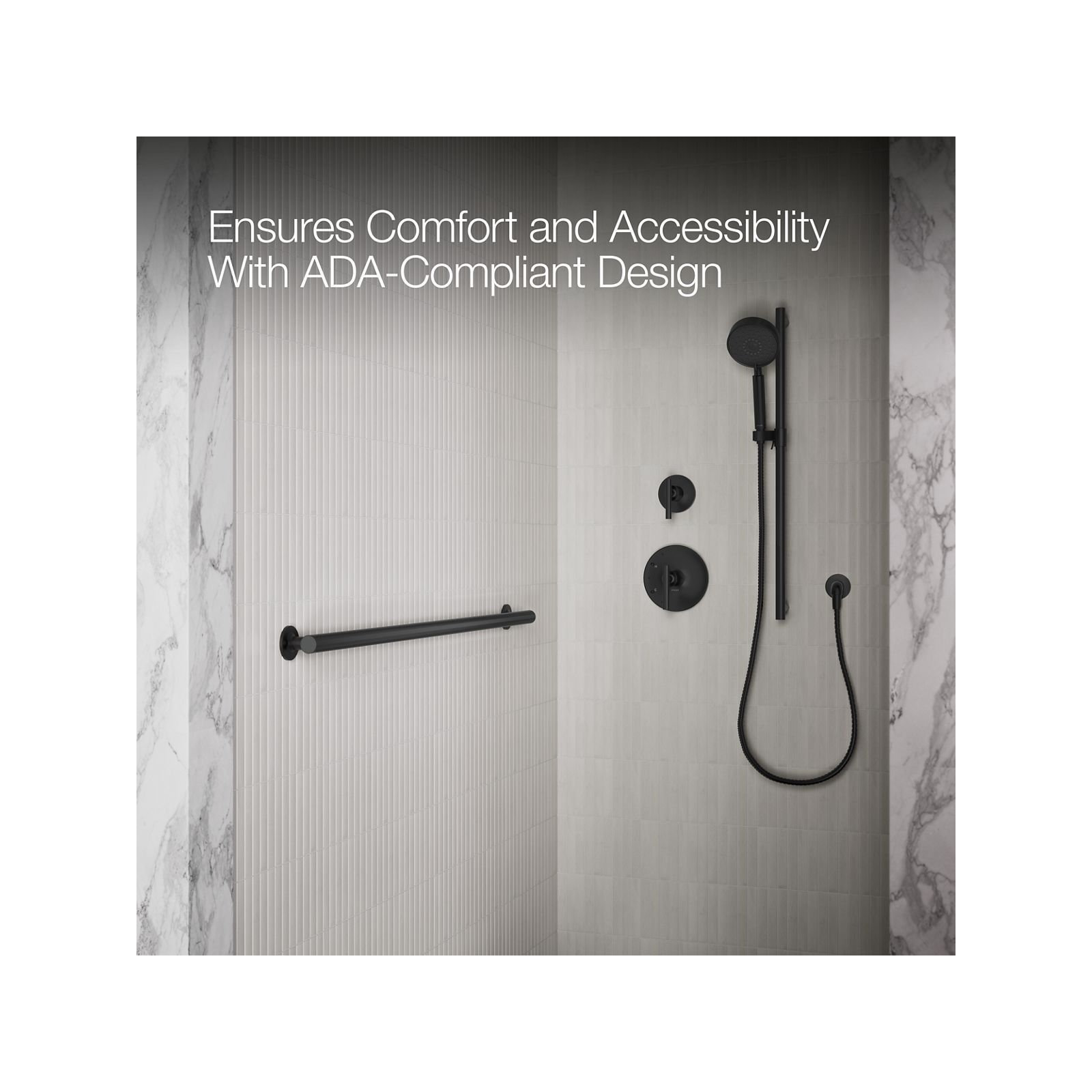 Purist Grab Bar, Matte Black, 42"W