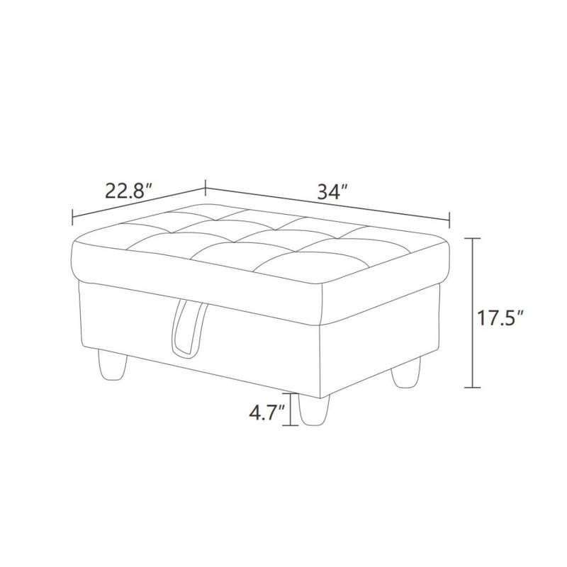Repose-pieds de rangement en PVC bleu foncé et brun