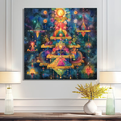 Cosmic Geometric Composition, Mysteries anciens - Collages abstraits, impression d'art mural