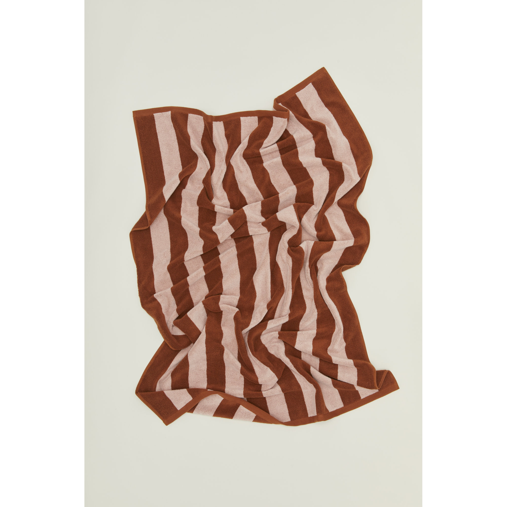 Simple Striped 100% Cotton, Blush/Terracotta, Hand Towel - 1 Pack