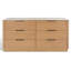 Commode double horizontale en bois d'hévéa à 6 tiroirs Tahani-1771857387