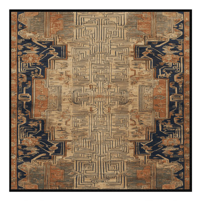Machine Washable Art Deco Brown Area Rug