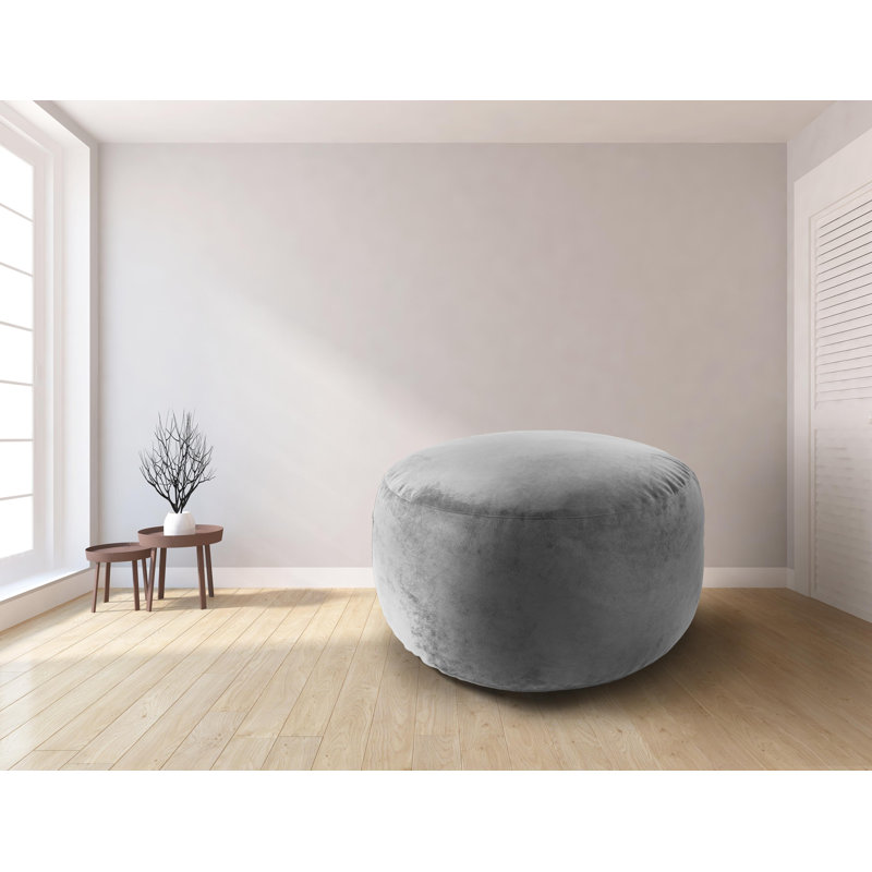 Lounge & Co Embossed Round Bean Bag Cover 22" x 50", Gray Microsuede