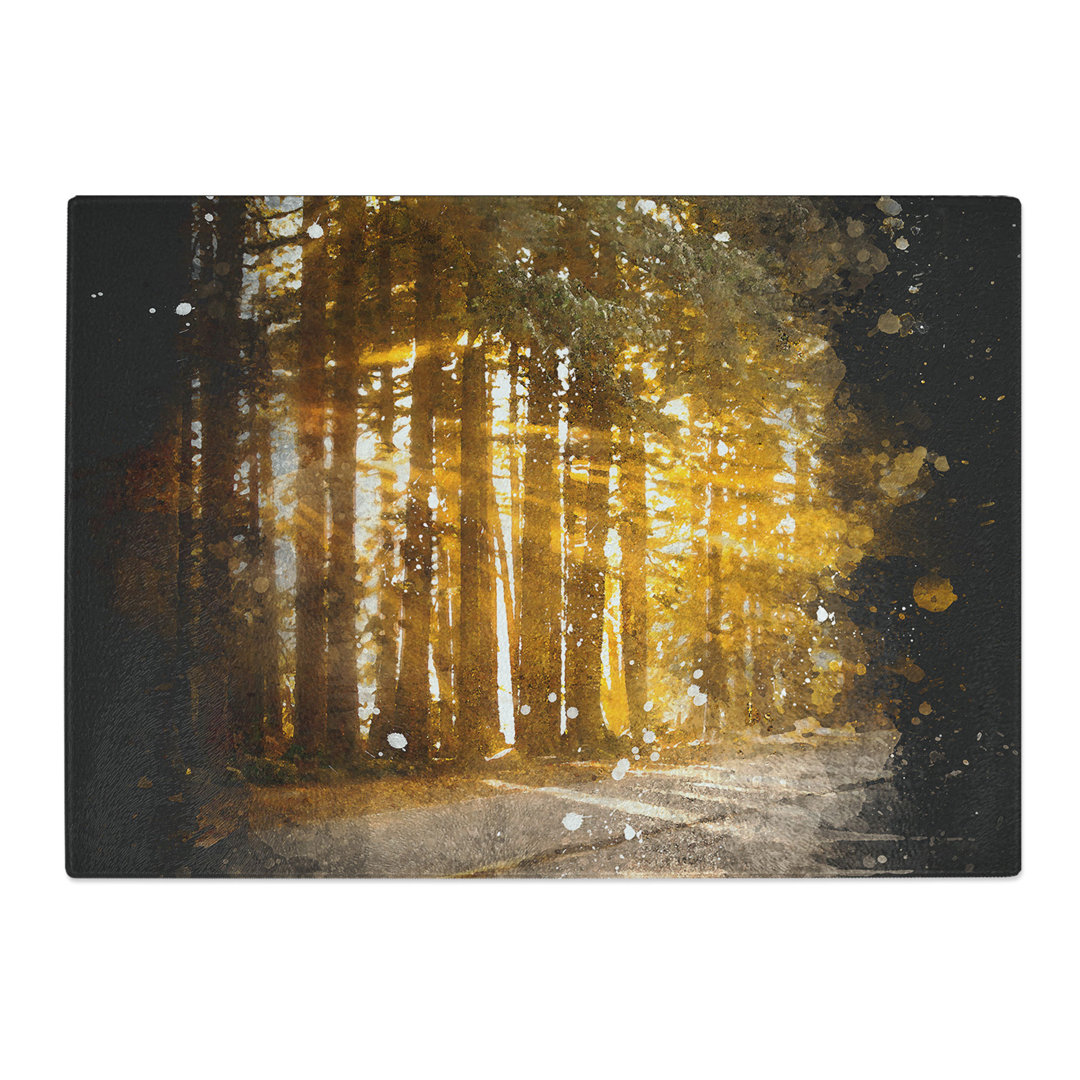 Tempered Glass Sunlight Through the Forest Chopping Board
