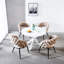 White Modern Chair With Golden Colour Iron Tube Legs-106688732
