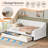  Twin Size  Upholstered Upholstred Daybed with 2 Large Storage Drawers, Modern 2‑in‑1 Sofa Bed Frame for Guest Room Small Apartment-19323446