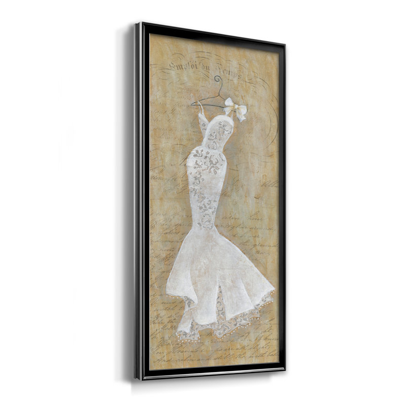 Mariage argenté III - Peinture sur toile encadrée, H 14,5 po x l 26,5 po x P 1,5 po, Toile avec cadre noir