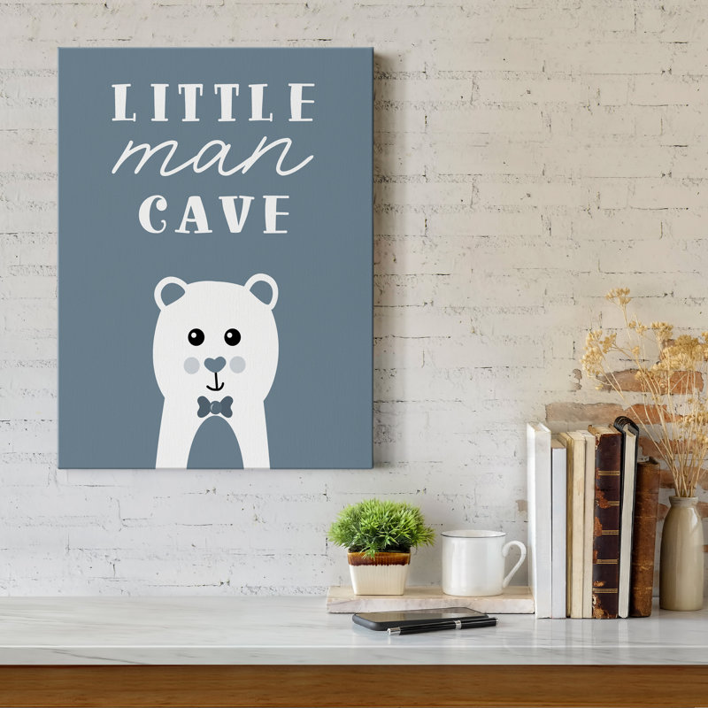 «Little Man Cave» par Natalie Carpentieri - reproduction d'art textuel sur toile tendue, H 12 po x l 8 po x P 1 po
