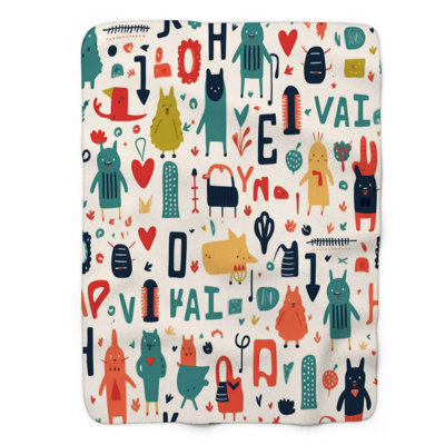 Letter Combo - 1 Piece Premium Sherpa Blanket