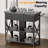 Carvajal 44‘’ Wide Outdoor Kitchen Grill Island Cart With Functional Drawers And Locking Wheels, Marble Looking Countertop