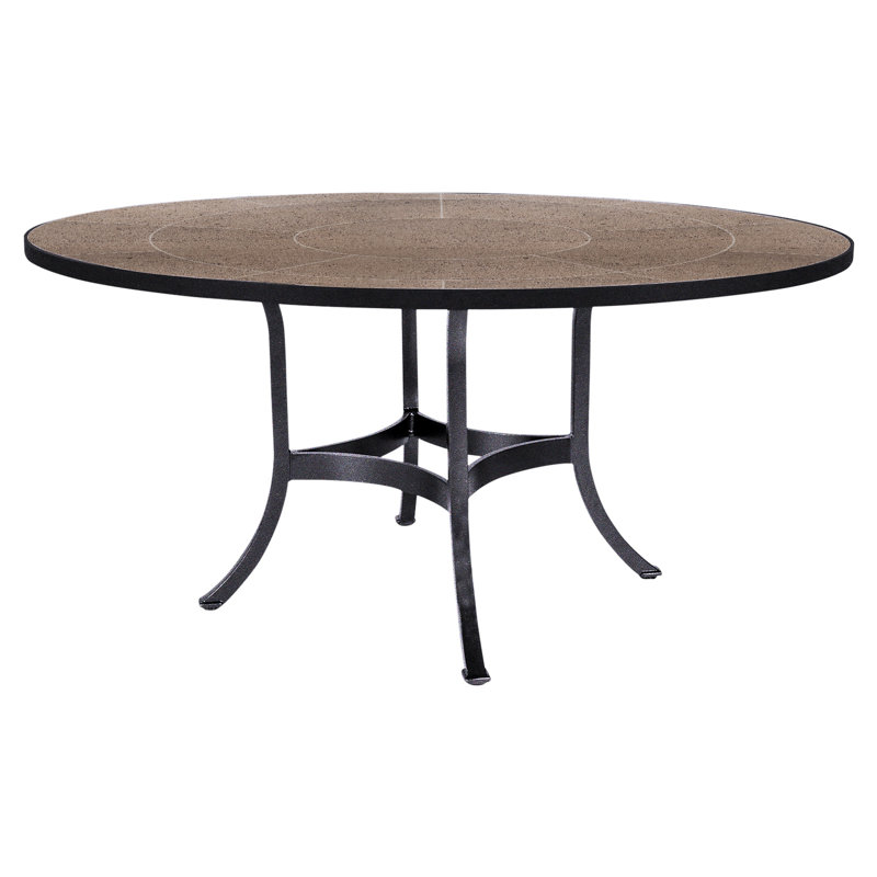 Outdoor Round Dining Table, 54" W x 54" L x 29.5" H, Canyon Taupe, Graphite