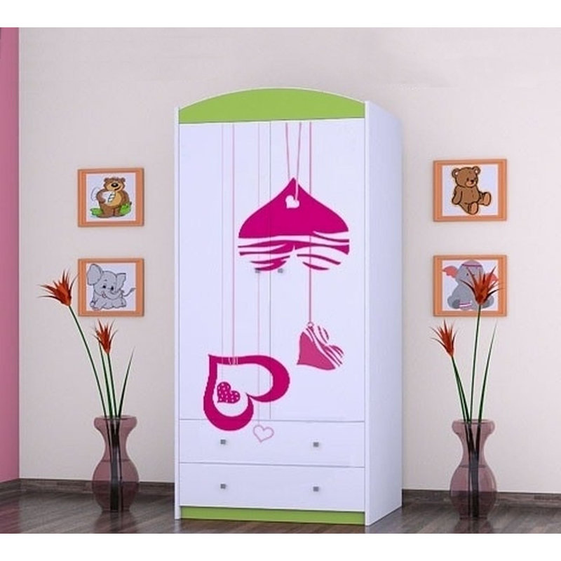 Cloutier 2 Door Wardrobe, Green