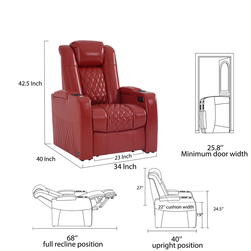 Fauteuil de cinéma inclinable Power Zero Gravity, Rouge