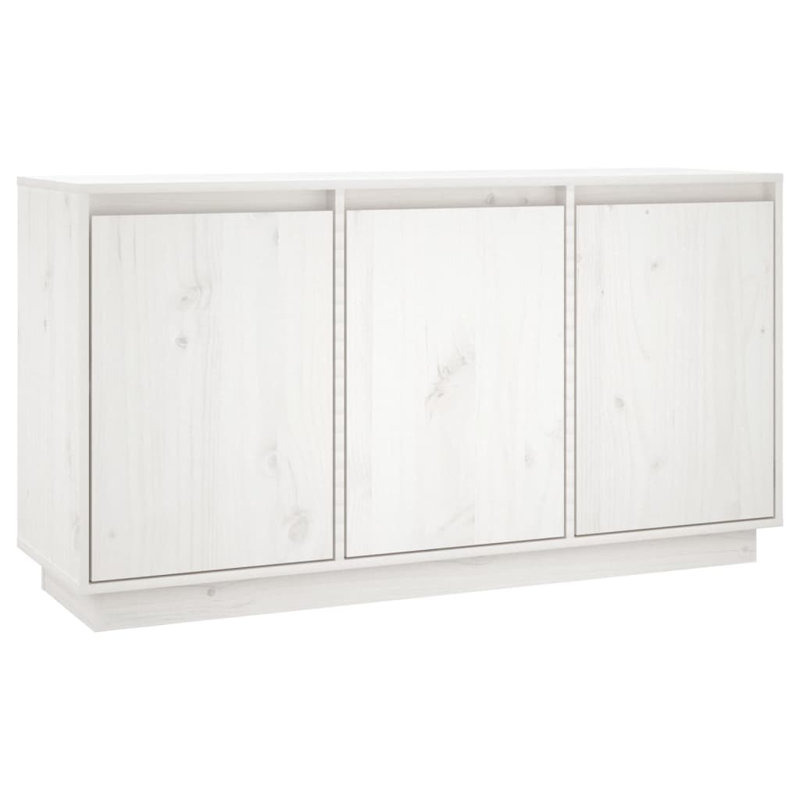 Gaurik Solid Wood Pine Sideboard Storage Cabinet Shelf Cupboard, White