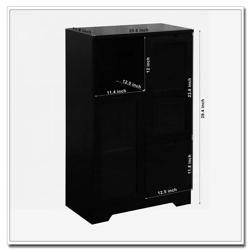 Armoire de rangement arquée, Noir