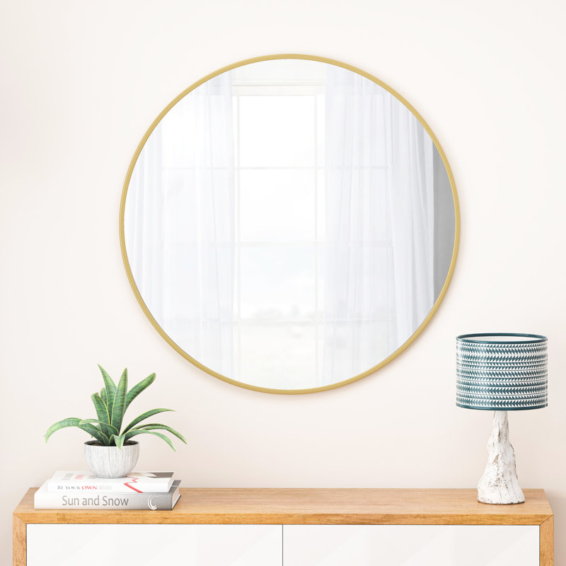 Miroir mural 48 po, 48 po x 48 po, Doré