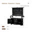 Banc de rempotage mobile en bois noir avec plateau en acier inoxydable pour le jardin-279301516