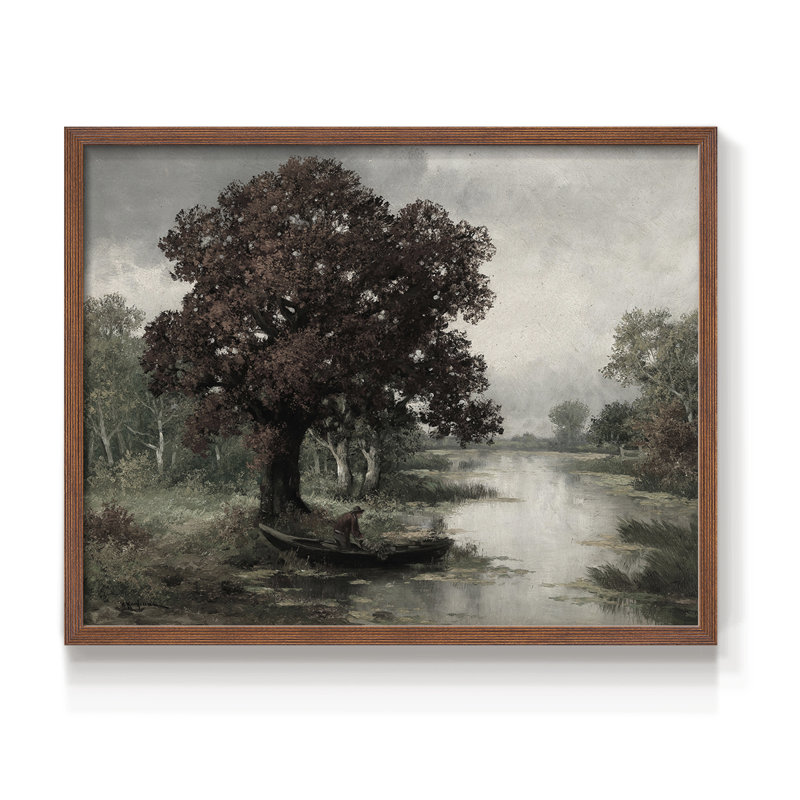 Paysages rétro-CECCI - reproduction encadrée, H 8 po x l 10 po, Noyer
