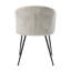 Chaises d'appoint en tissu de velours beige, 2 pièces, ultra-modernes avec pieds en métal noir pour la maison