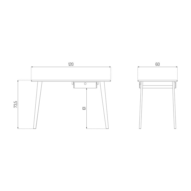 Butler Desk, 28.74" H x 47.24" W x 23.62" D