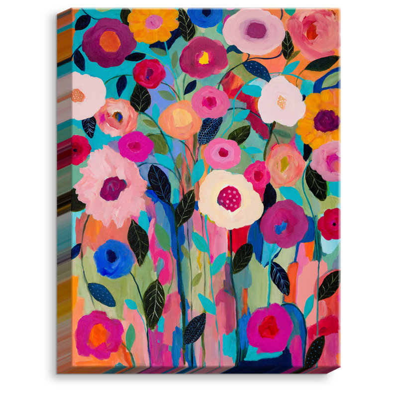 « automne splendor fleurs » par carrie schmitt, reproduction d’art sur toile tendue, H 37,75 po x l 25,75 po x P 1,75 po