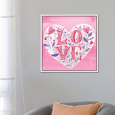Hearts Flowers 1 Piece Painting on Canvas