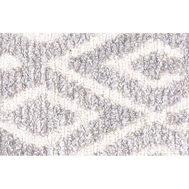Amirah Geometric Wool/Viscose/Cotton Taupe/Gray Area Rug, Rectangle 5' x 8'