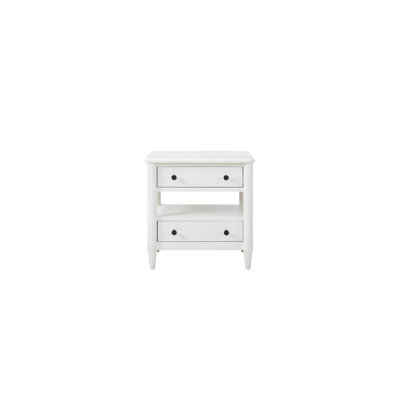 Table de chevet ouverte avec 2 tiroirs