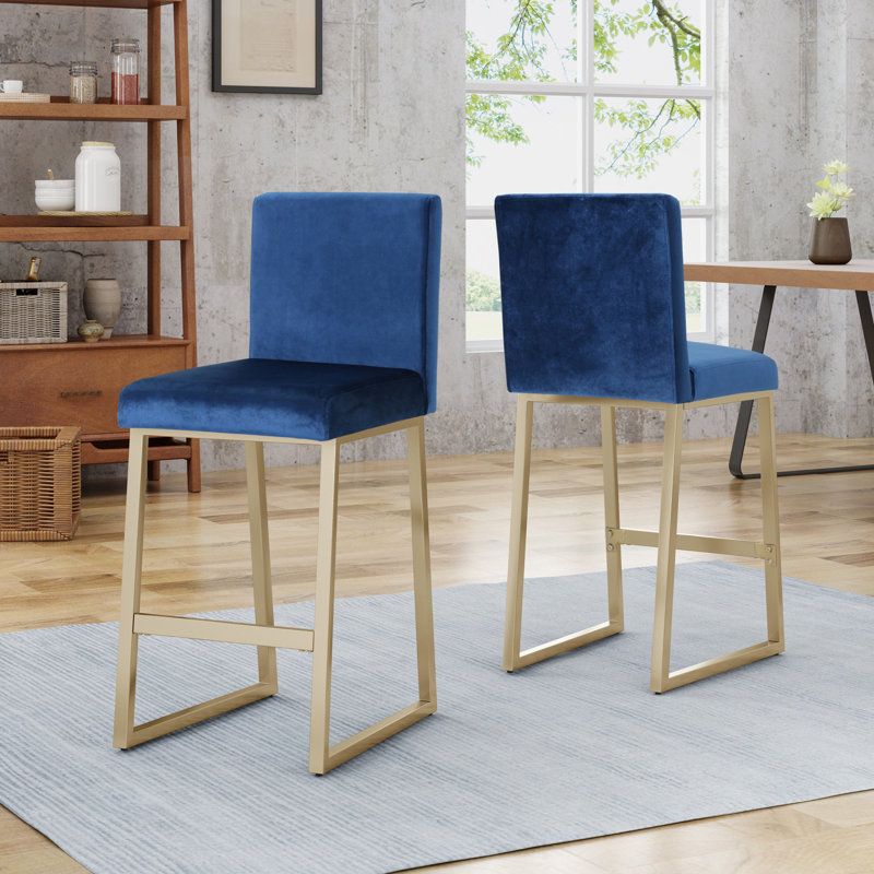 Tabouret de comptoir 26,75 po Annastassia, Bleu marine