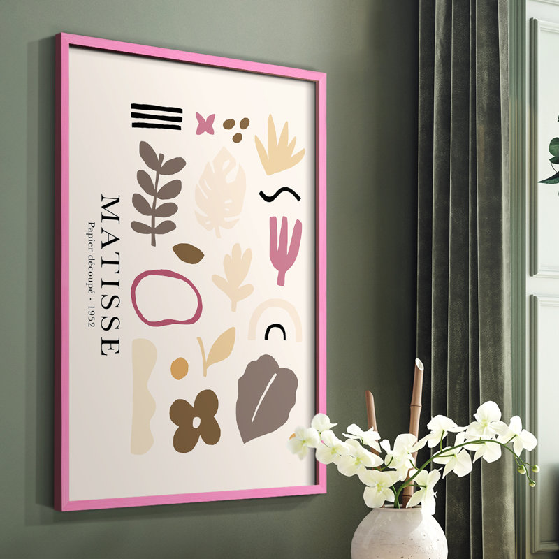 Matisse CCLXV Framed Print - Solid Wood, Pink, 10" H x 8" W