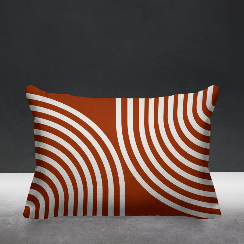 Kumba Outdoor Reversible Throw Pillow, Burnt Orange