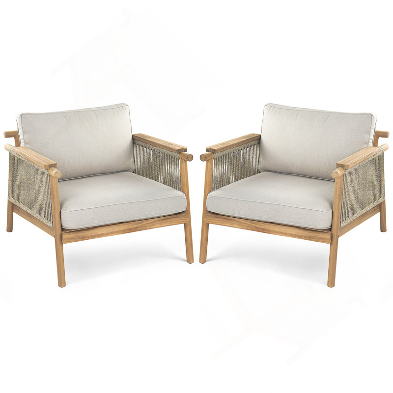 Fauteuil club d'extérieur, ensemble de 2