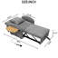 Lit escamotable 3 en 1, chaise simple convertible grise avec panneau d'ordinateur, hublots, lin, panneau de lin réglable pour le travail ou le temps personnel, étapes d'assemblage transparentes-439734733-439734770