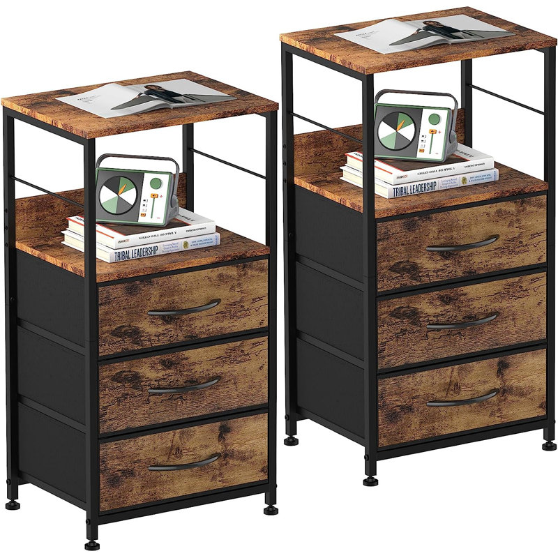 Ahnesti 3 - Drawer End Table Set, Brown