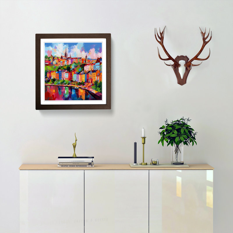 City Of Bristol Fauvism - Framed Print, Walnut