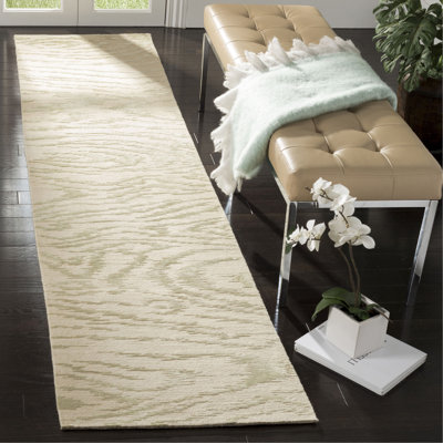 Martha Stewart Hand-Tufted Wool/Silk Beige Area Rug